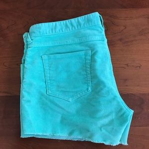 CARVE Designs Turquoise Corduroy Cutoff Shorts